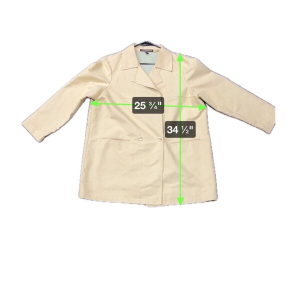 Ellen Tracy Womens Double-Breasted Coat Light Yellow Size 18 - Picture 7 of 9